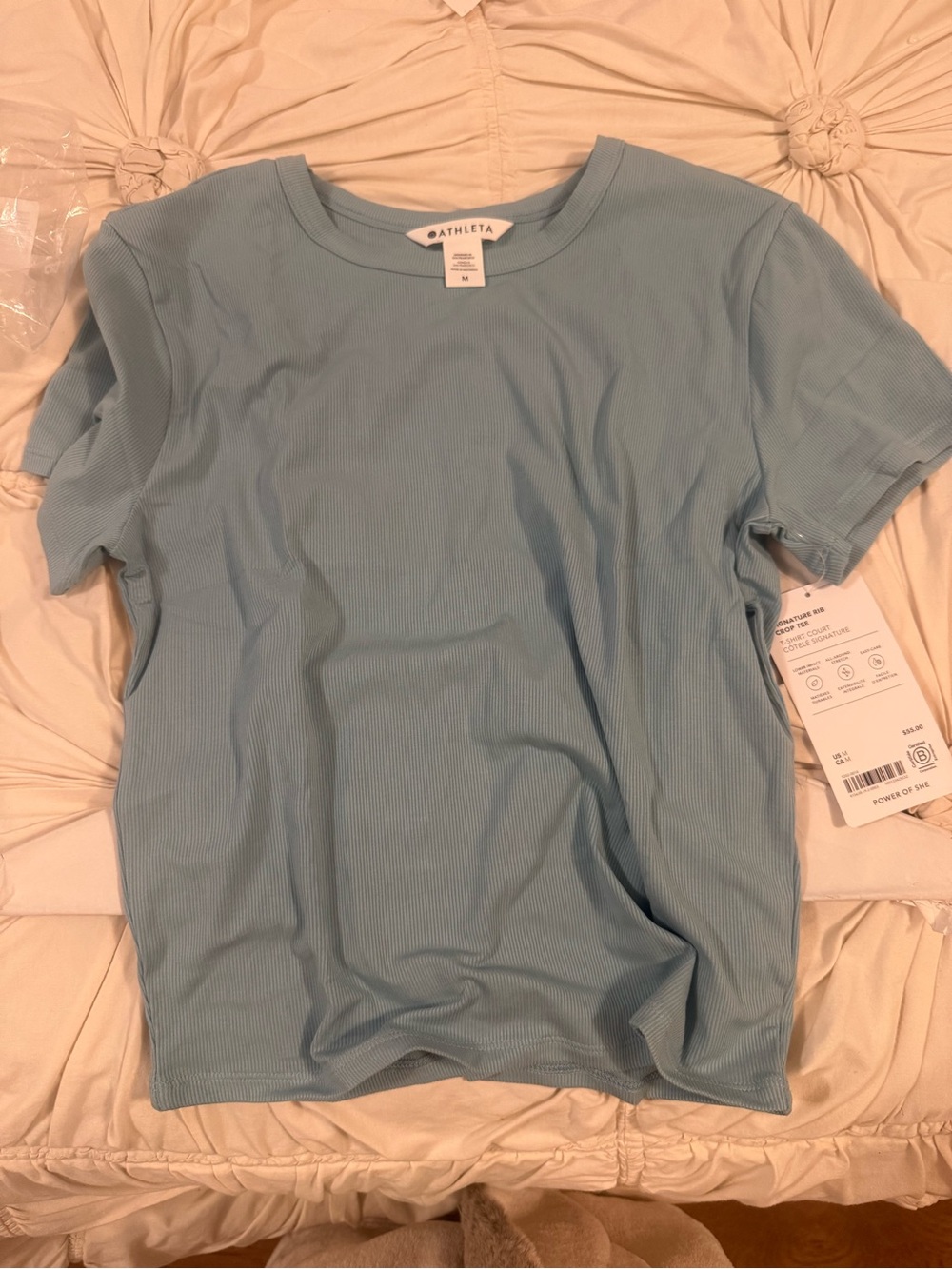 Athleta Seafoam Ribbed Short Sleeve Tee